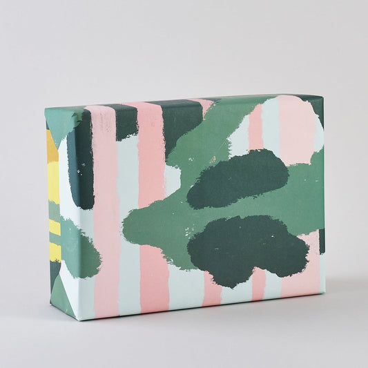 Pink forest wrapping paper