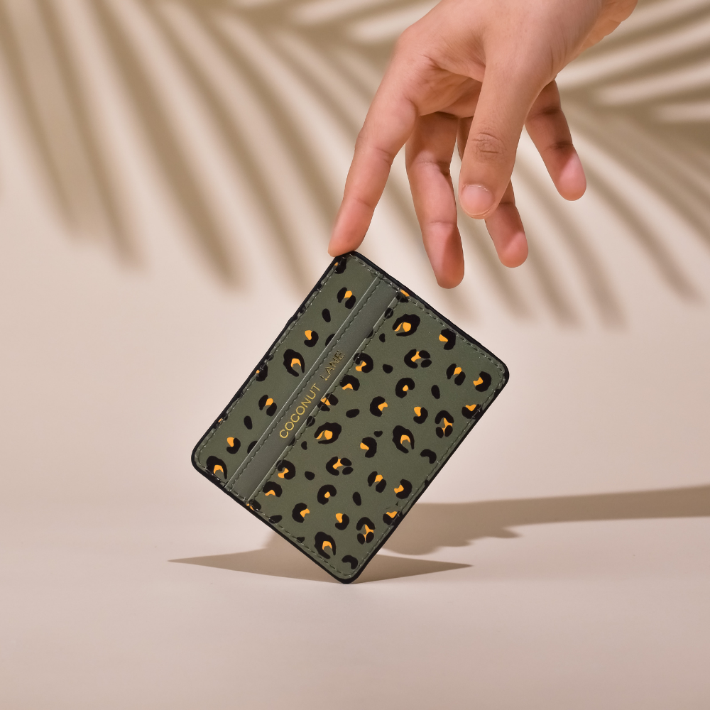 Khaki Leopard Card Holder