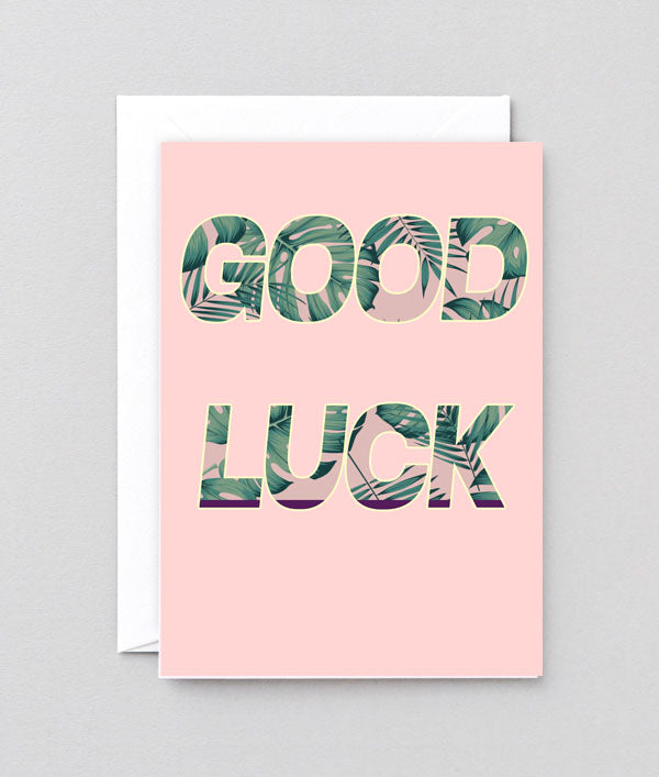 Monstera palm Good luck greetings card
