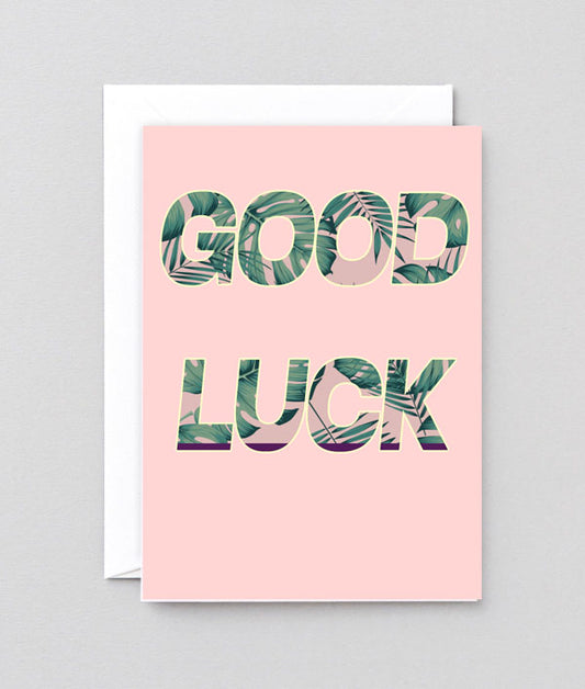 Monstera palm Good luck greetings card