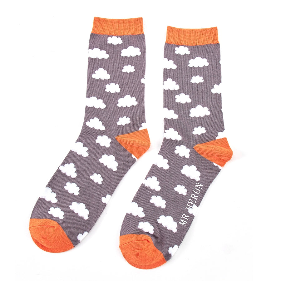 Clouds grey bamboo Socks