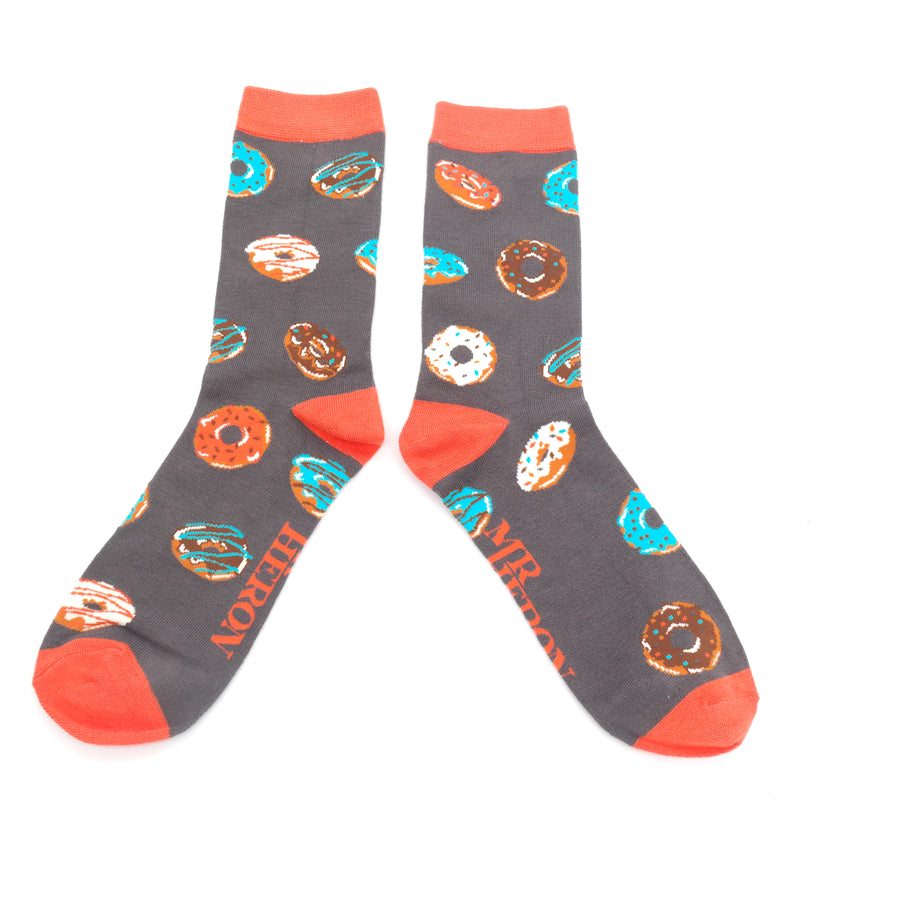 Doughnuts charcoal  bamboo Socks