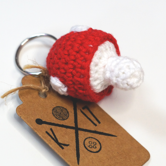 Mushroom Crochet Keyring