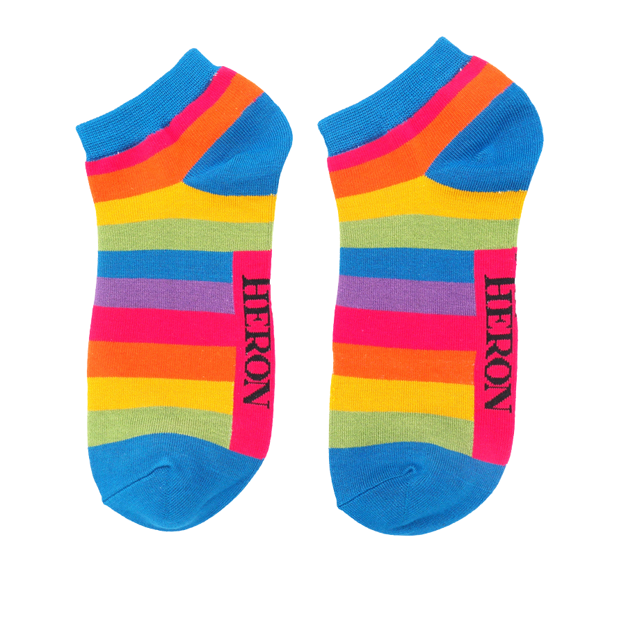 Rainbow stripe trainer bamboo Socks