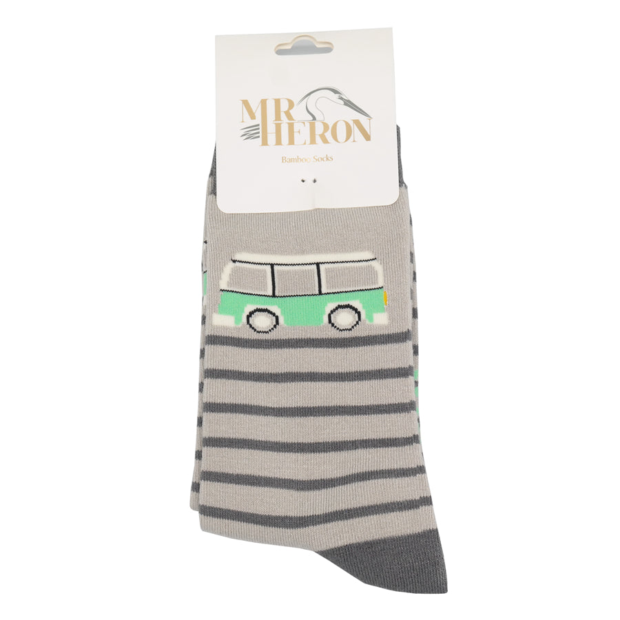 Camper Stripe Silver Bamboo Socks