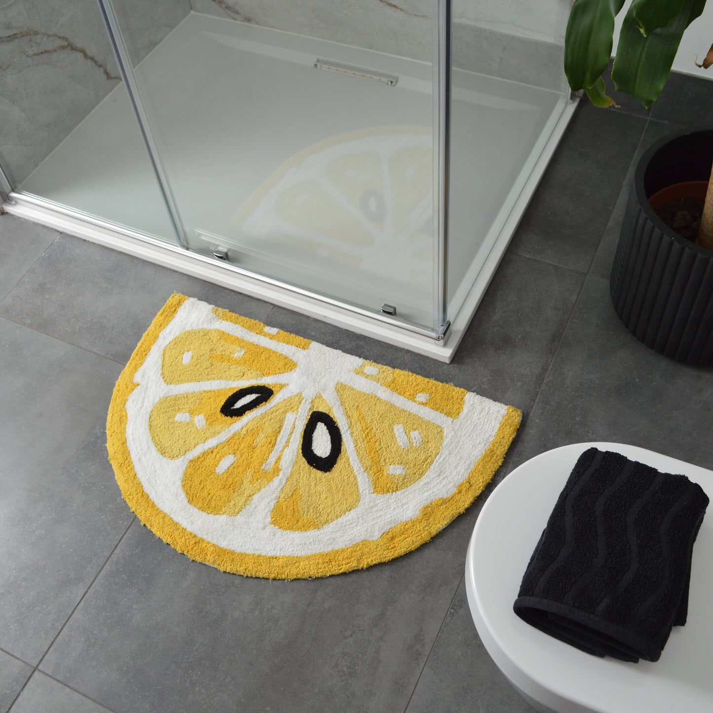 Lemon Bath Mat Non Slip - Fun, Colourful Rug