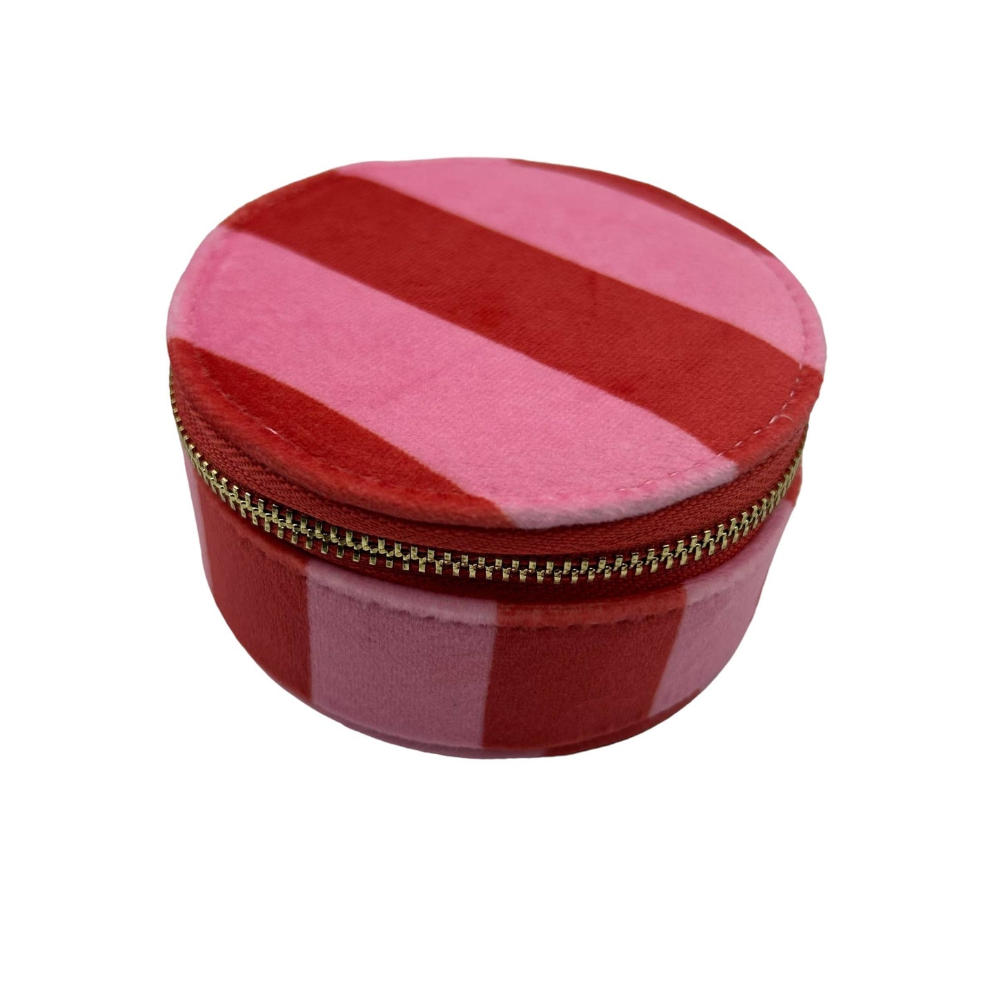 Pink Striped Jewellery Travel Pot