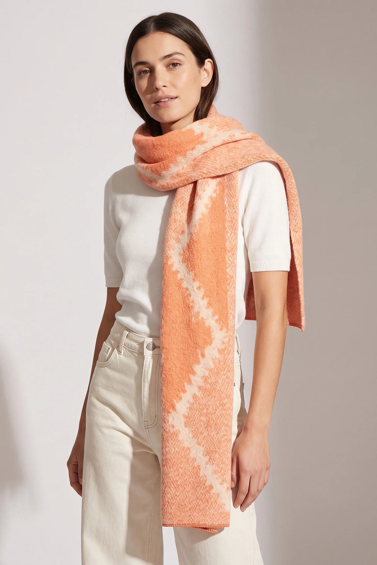 Dove Heavyweight Scarf - Orange, Crosshatch
