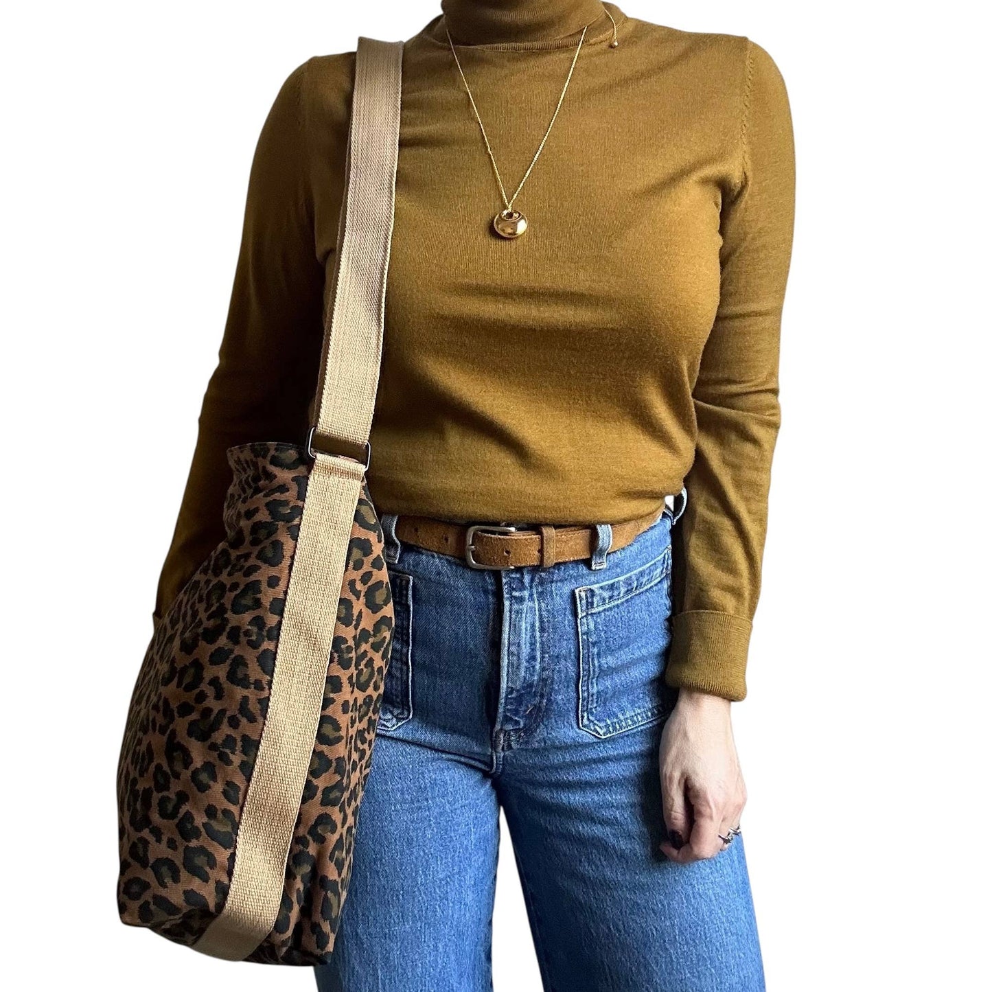 Messenger Bag  - brown leopard print