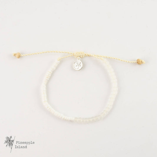 Savu Sea-Glass Bead Bracelet, by Pineapple Island: White