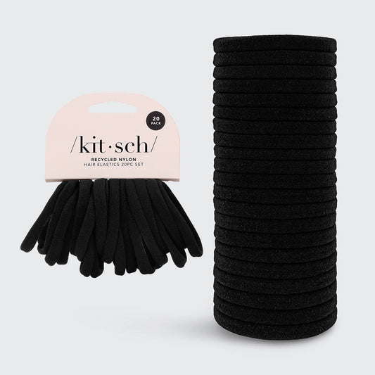 Eco-Friendly Nylon Elastics Hairband 20set - Black