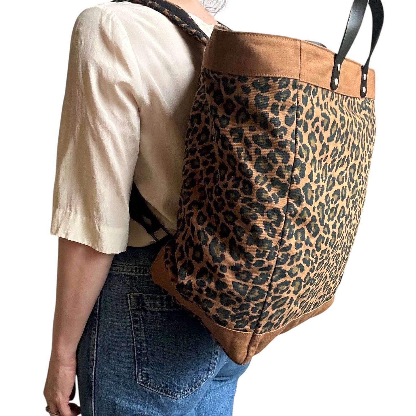 Clovelly backpack  - brown leopard print