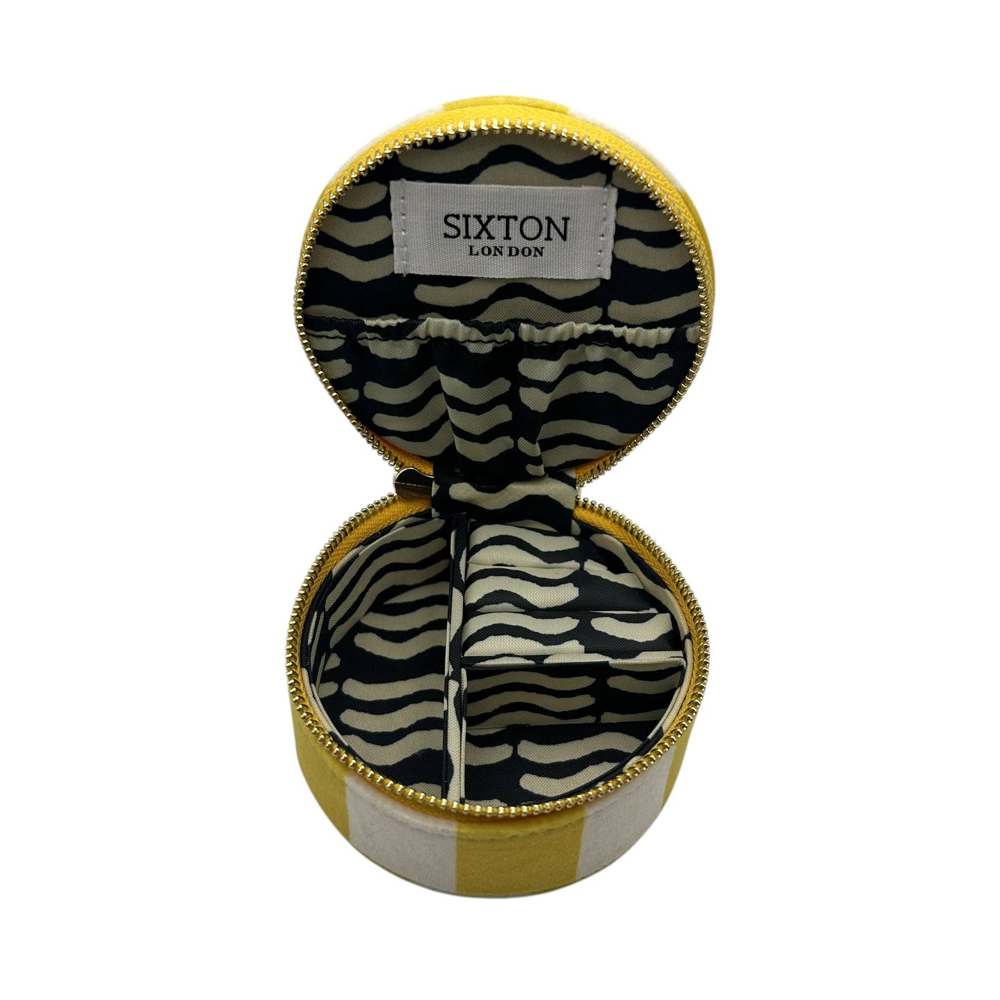 Yellow Striped Jewellery Travel Pot