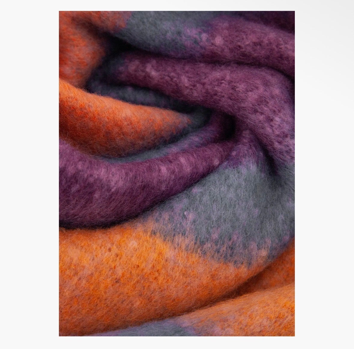 Lilac/Orange Colour Block Stripe Scarf