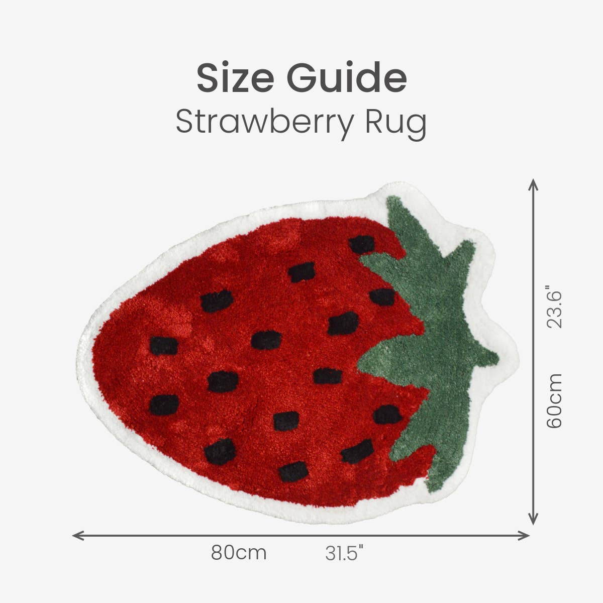 Strawberry Bath Mat Non Slip - Soft, Large Bathroom Rug
