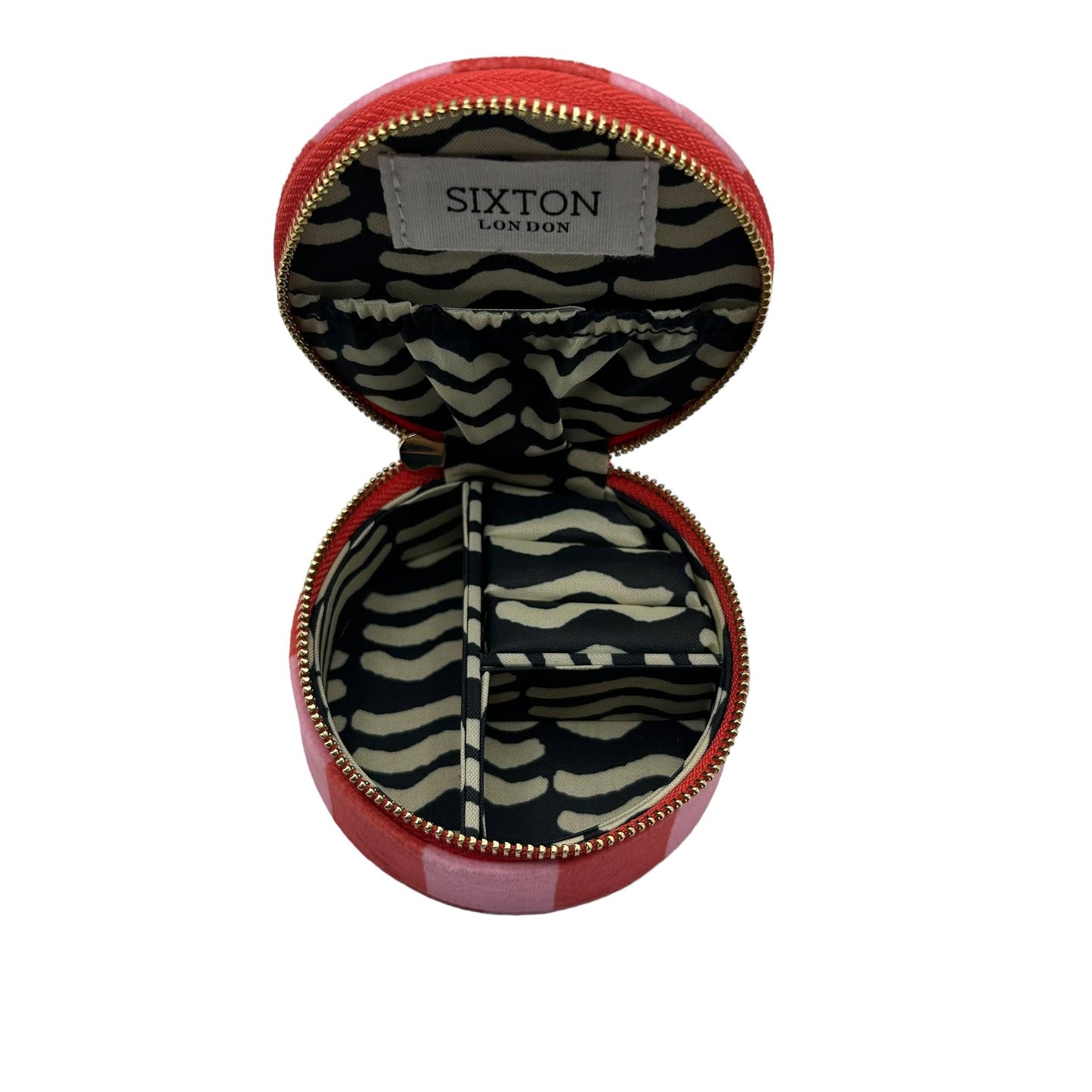 Pink Striped Jewellery Travel Pot