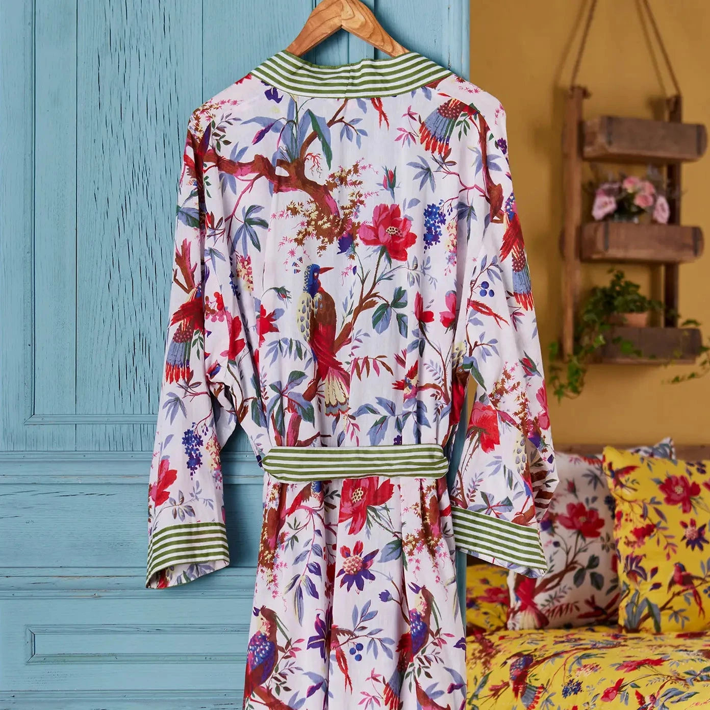 Birds of Paradise Dressing Gown - 100% Cotton