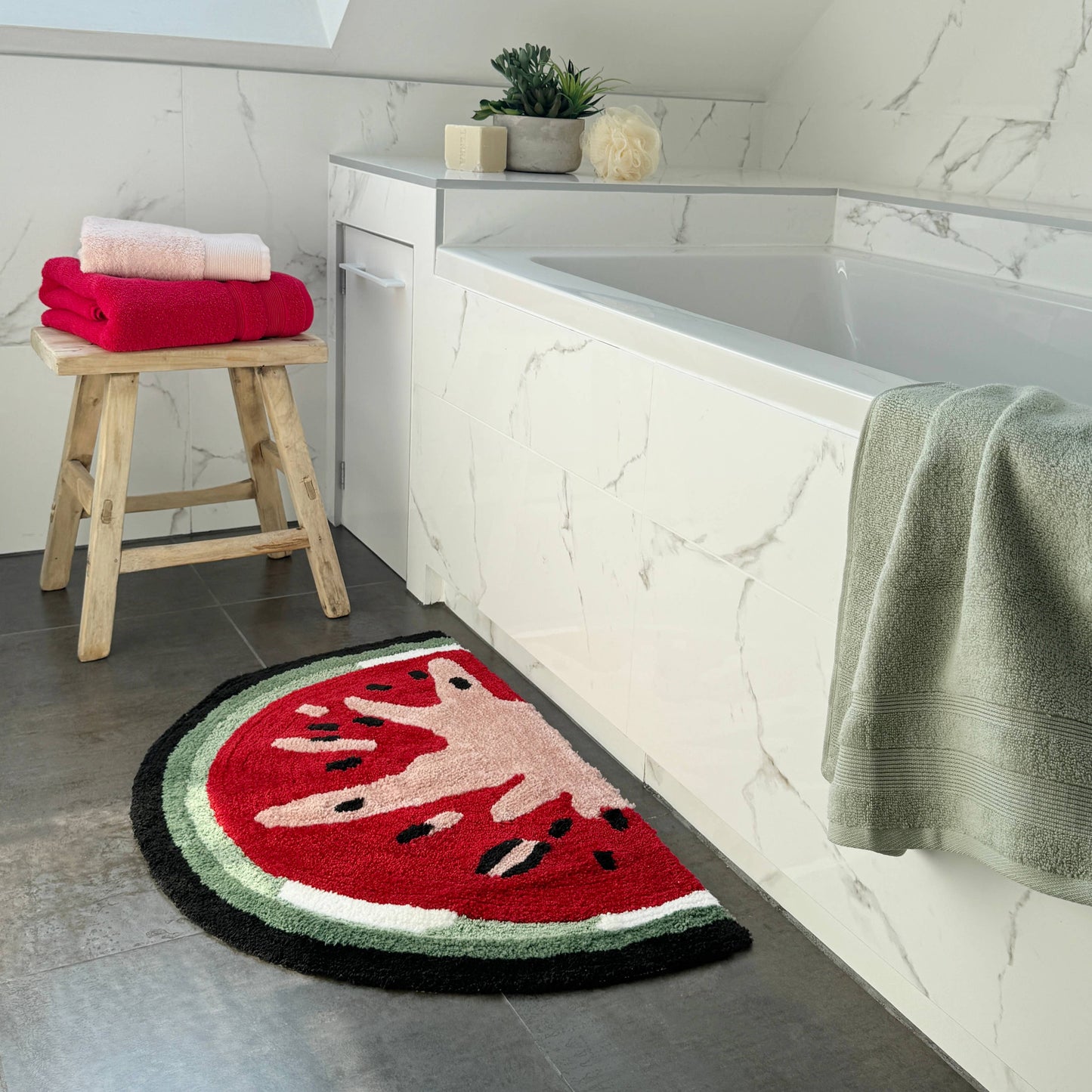 Watermelon Bath Mat - Non Slip, Fun, Colourful Rug