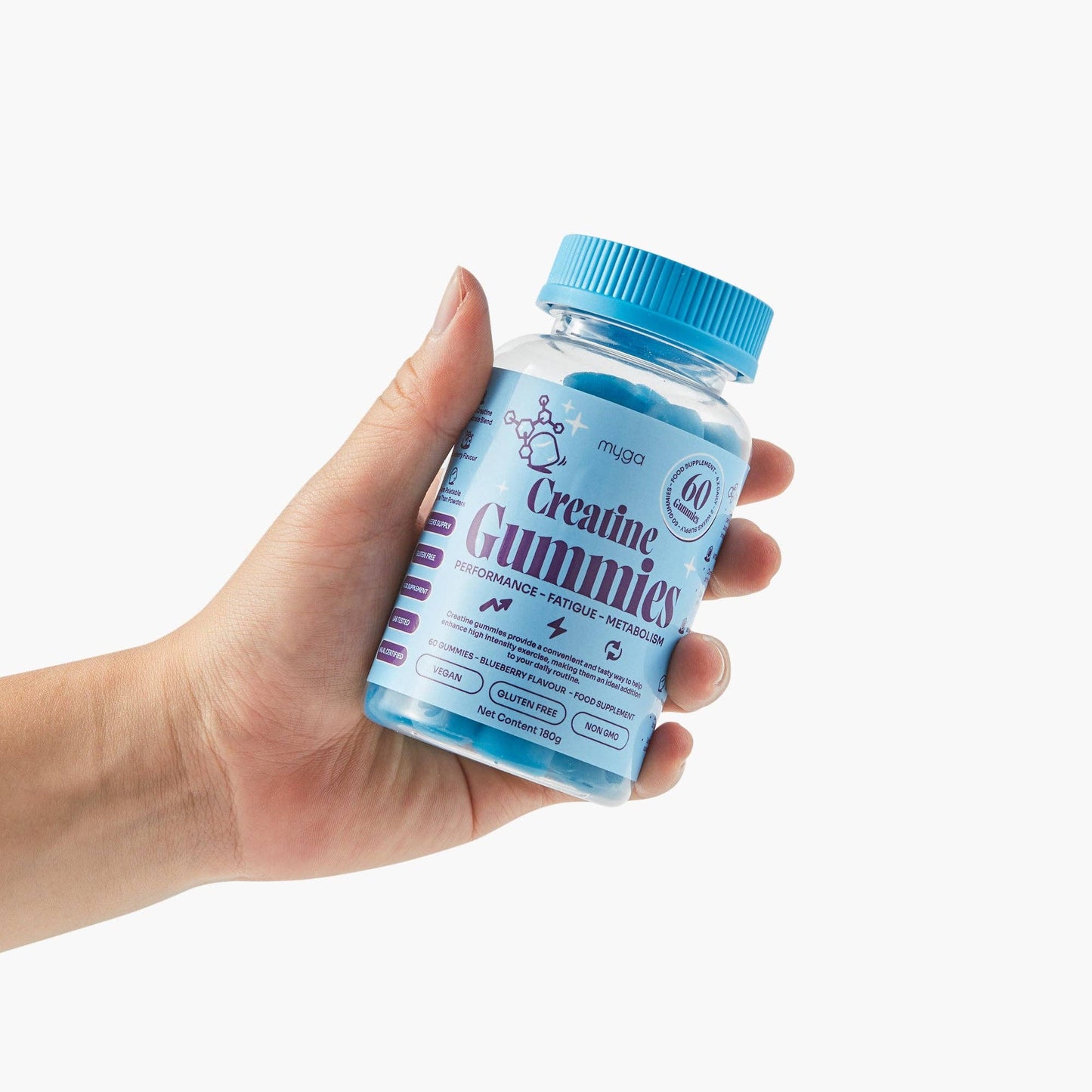 Myga Creatine Gummies – Blueberry Energy & Recovery Support