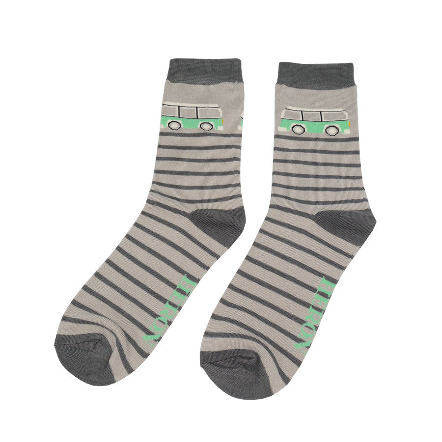 Camper Stripe Silver Bamboo Socks