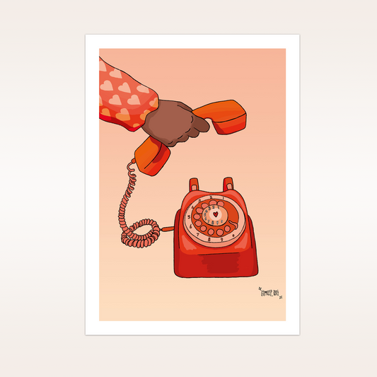 A4 Vintage Telephone Print by Lil Meep