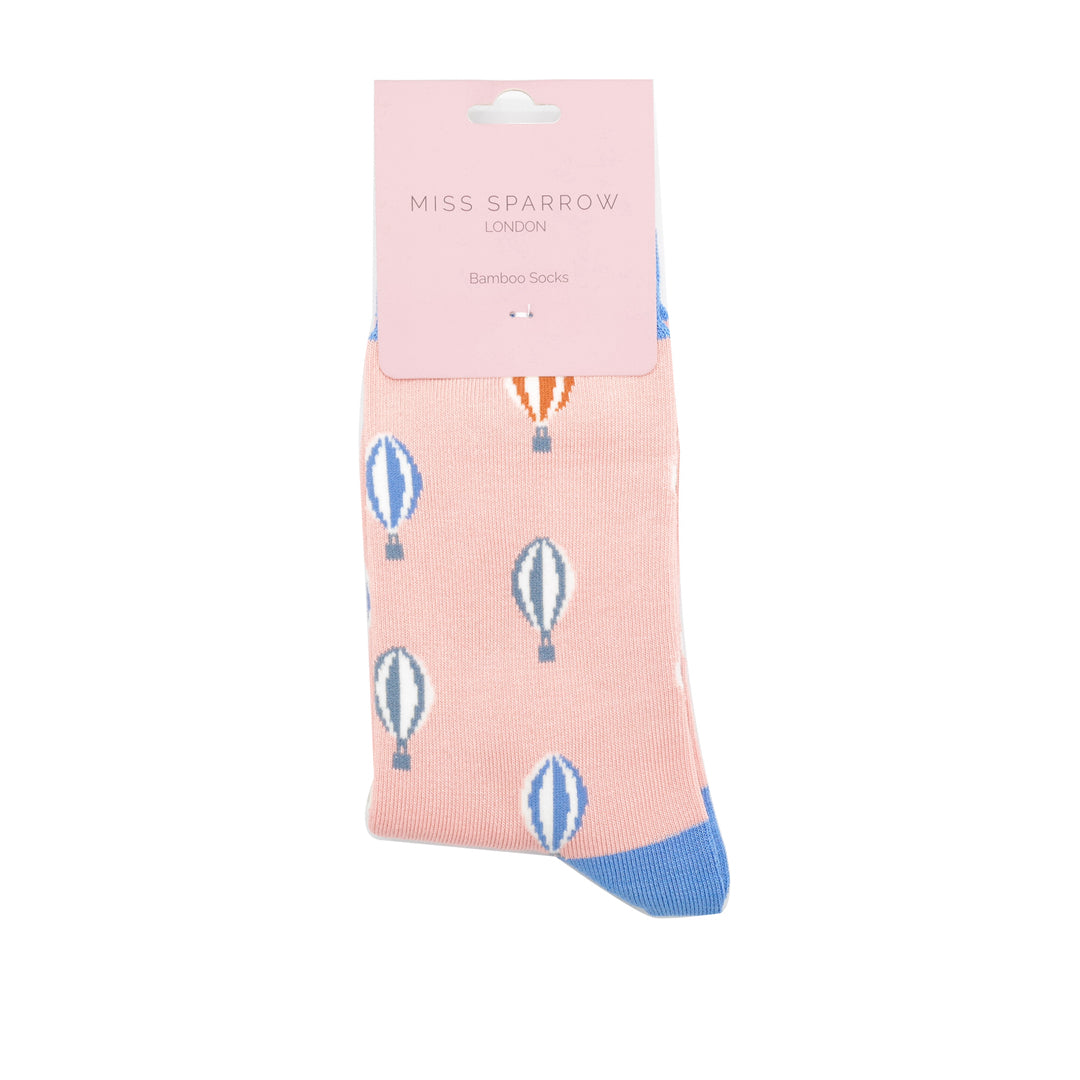 Hot Air Balloons Dusky Pink Bamboo Socks
