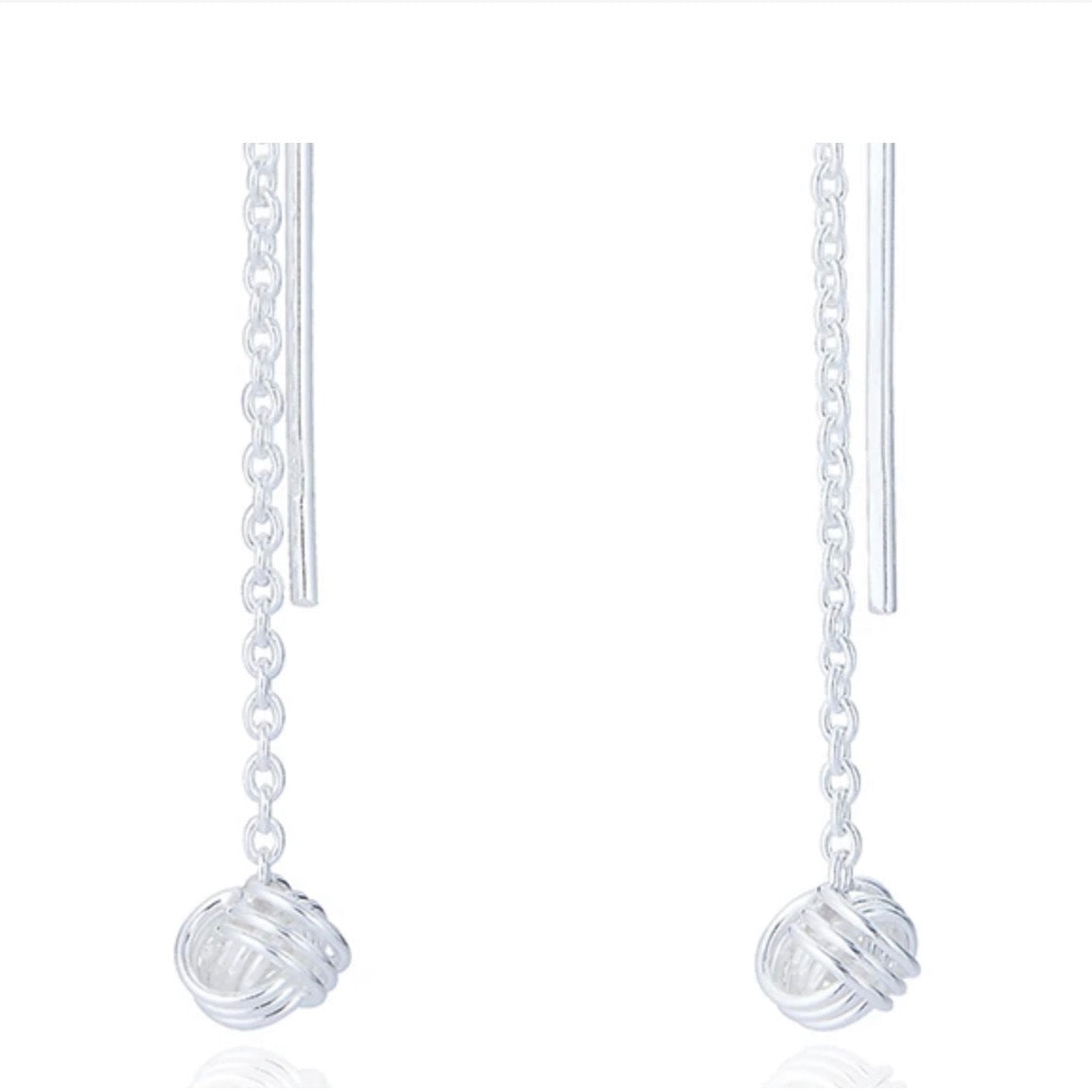 Anthea Love Knot Threader Earrings