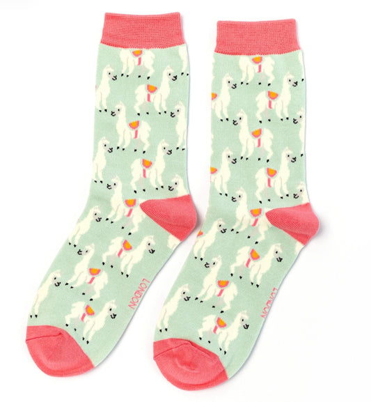 Llama Duck Egg Bamboo Socks