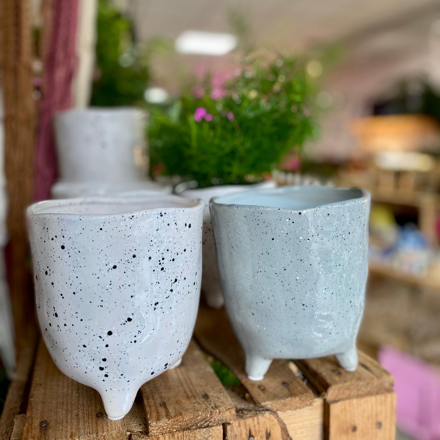 Speckled Plant Pot on legs