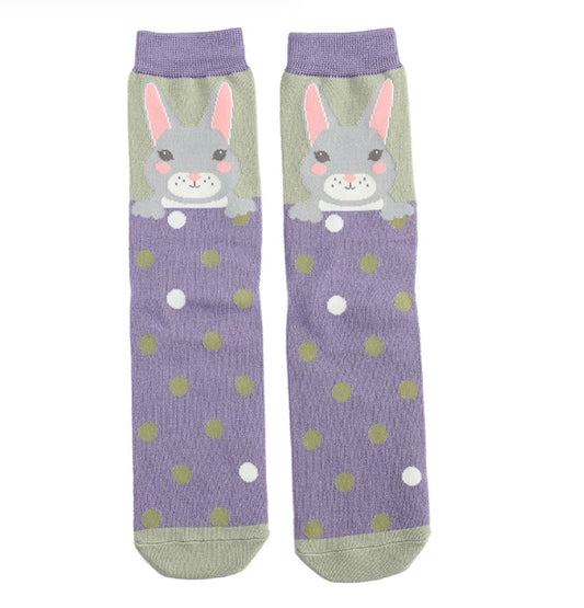 Bunny Olive Bamboo Socks