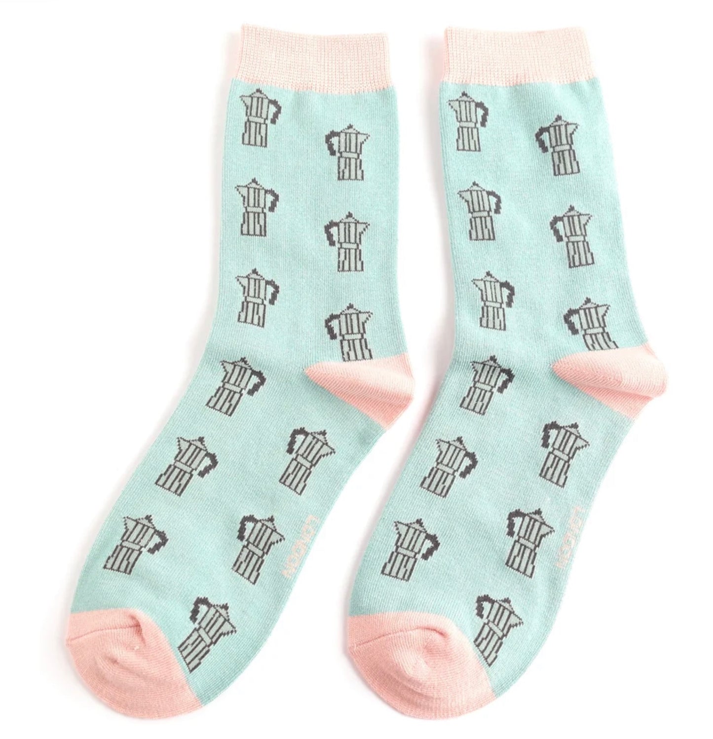 Cafetiere Duck Egg Bamboo Socks