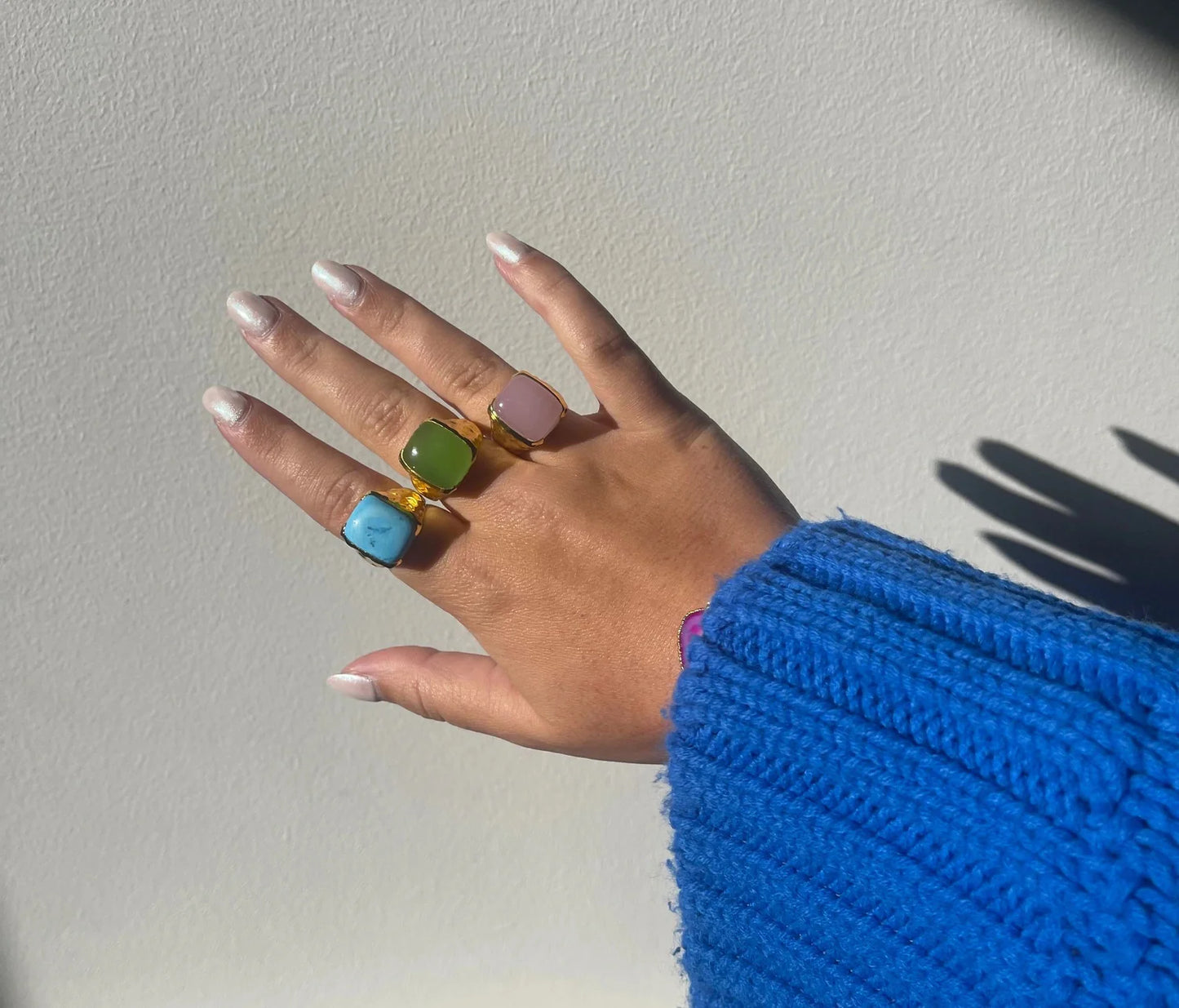 ‘Happy’ Gemstone 18k Gold Ring - YAAYAA London