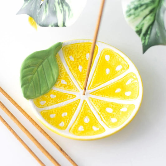 Lemon Slice Ceramic Incense Holder Plate