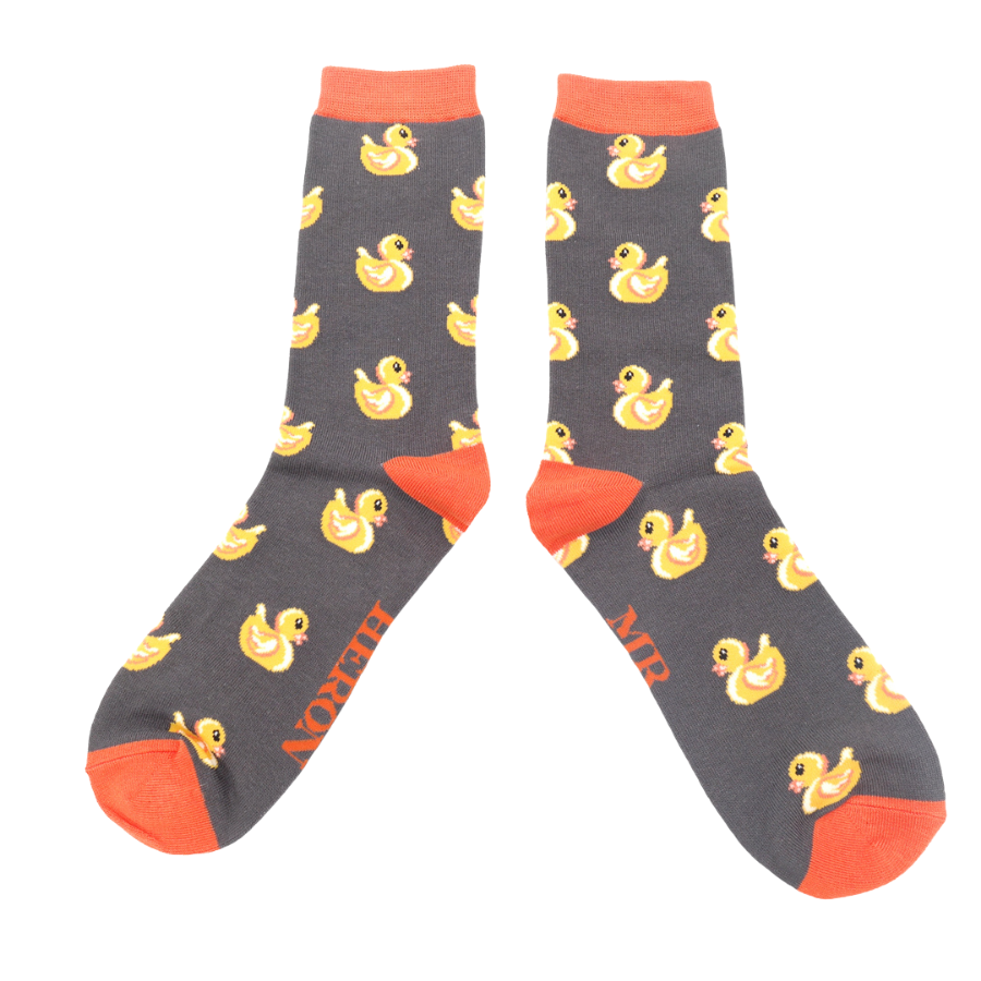 Rubber Ducks Charcoal Bamboo Socks