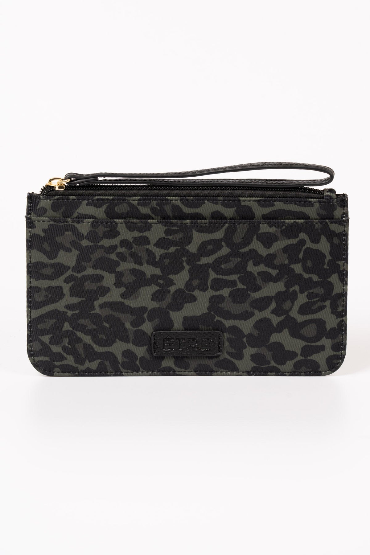Khaki Leopard Print clutch purse
