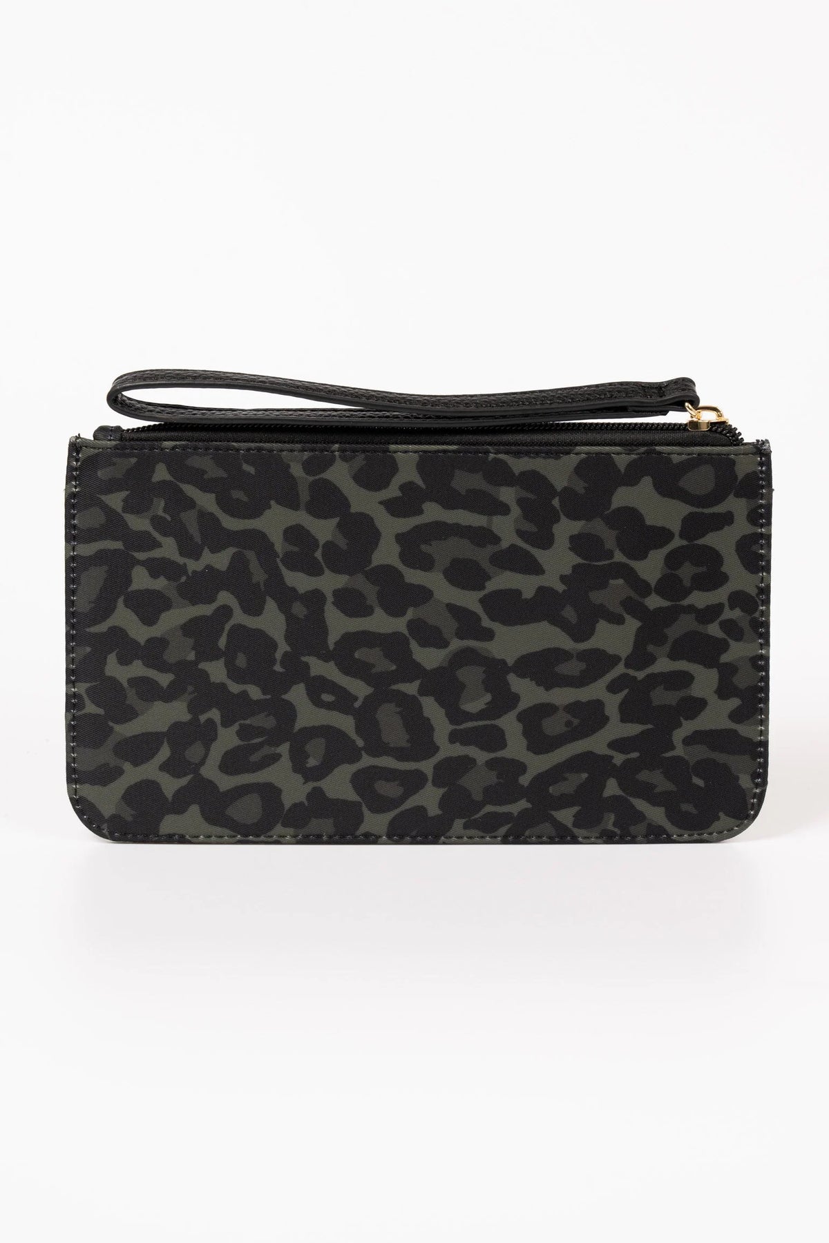 Khaki Leopard Print clutch purse