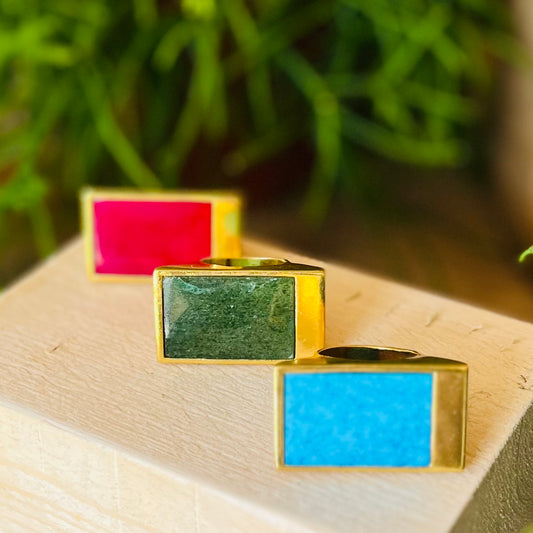 Luxe Gold Vermeil Gemstone Ring - YAAYAA London