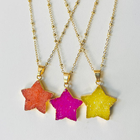 Star Agate Crystal Necklace - YAAYAA London