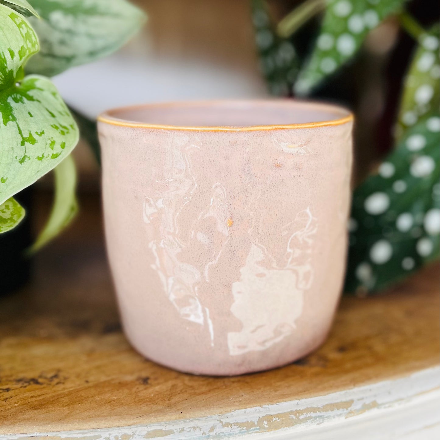 11cm Pink Glazed Ceramic Plant Pot