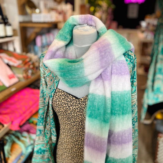 Green Stripe Heavyweight Scarf