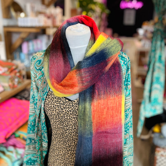 Red Checked Winter Scarf