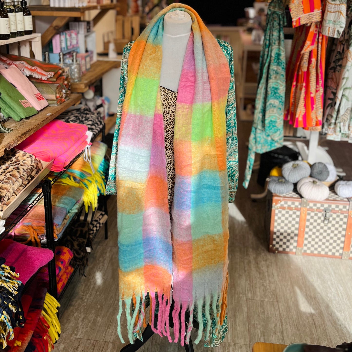 Pastel Colour Block Heavyweight Scarf