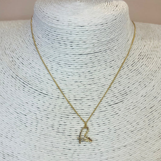 Gold Heart Outline Necklace