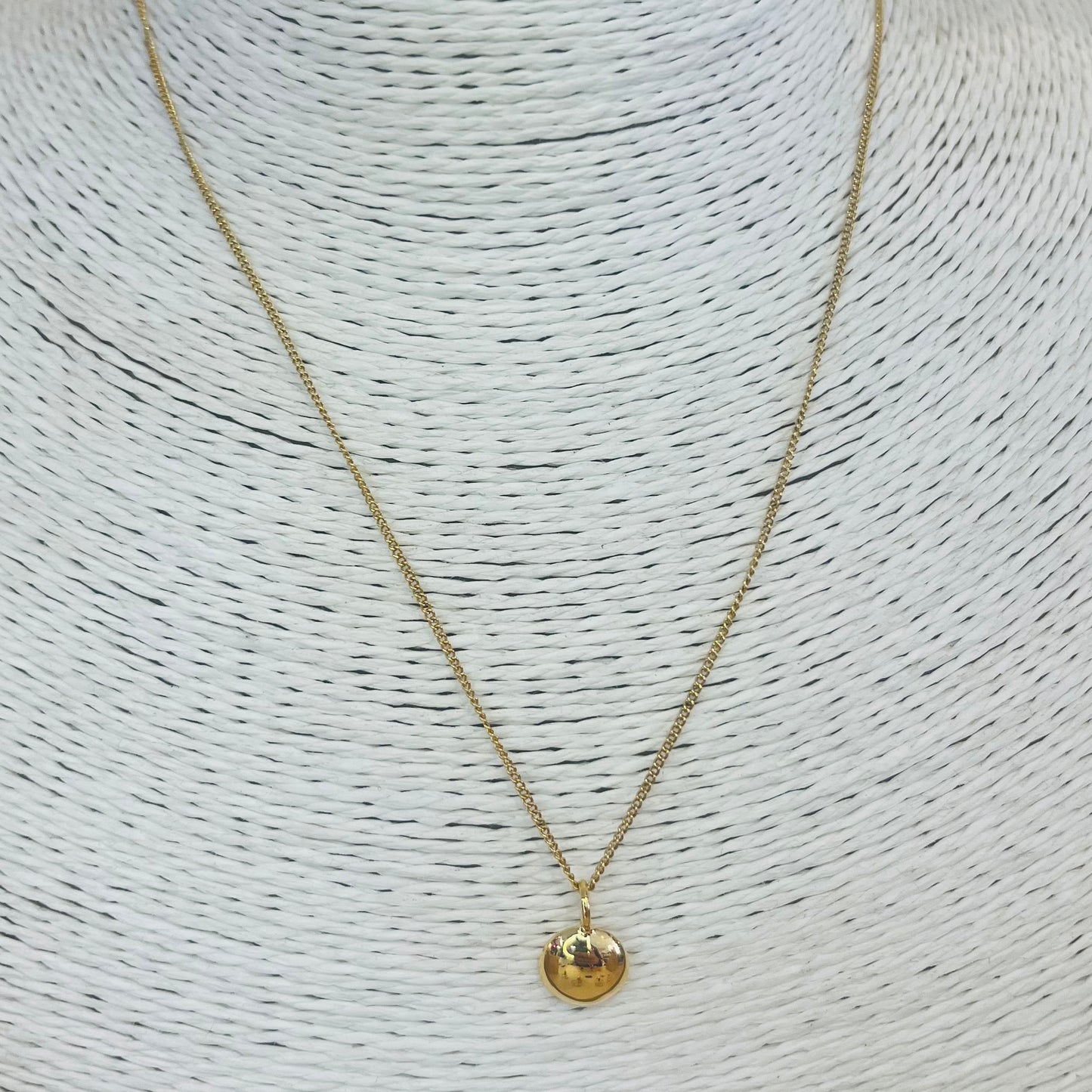 Gold Half Circle Pendant Gold Plated Necklace