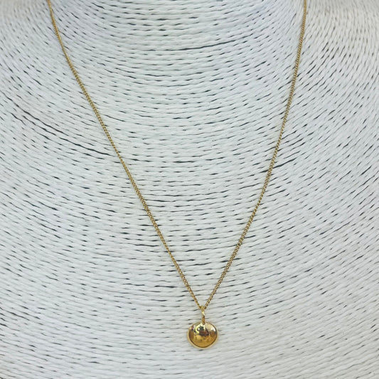Gold Half Circle Pendant Gold Plated Necklace