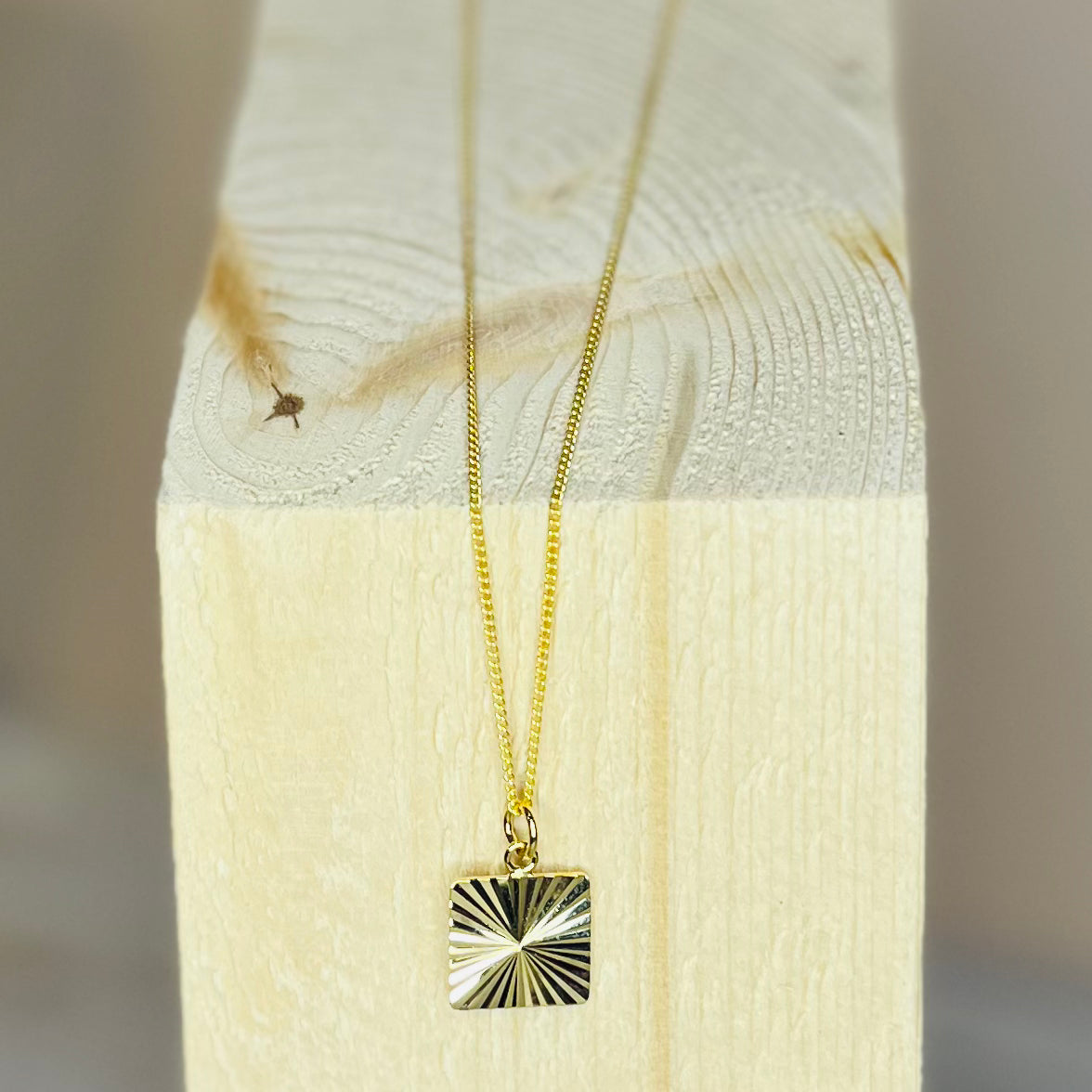 Marnie Square Gold Pendant Necklace