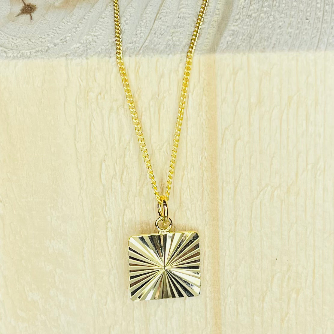 Marnie Square Gold Pendant Necklace