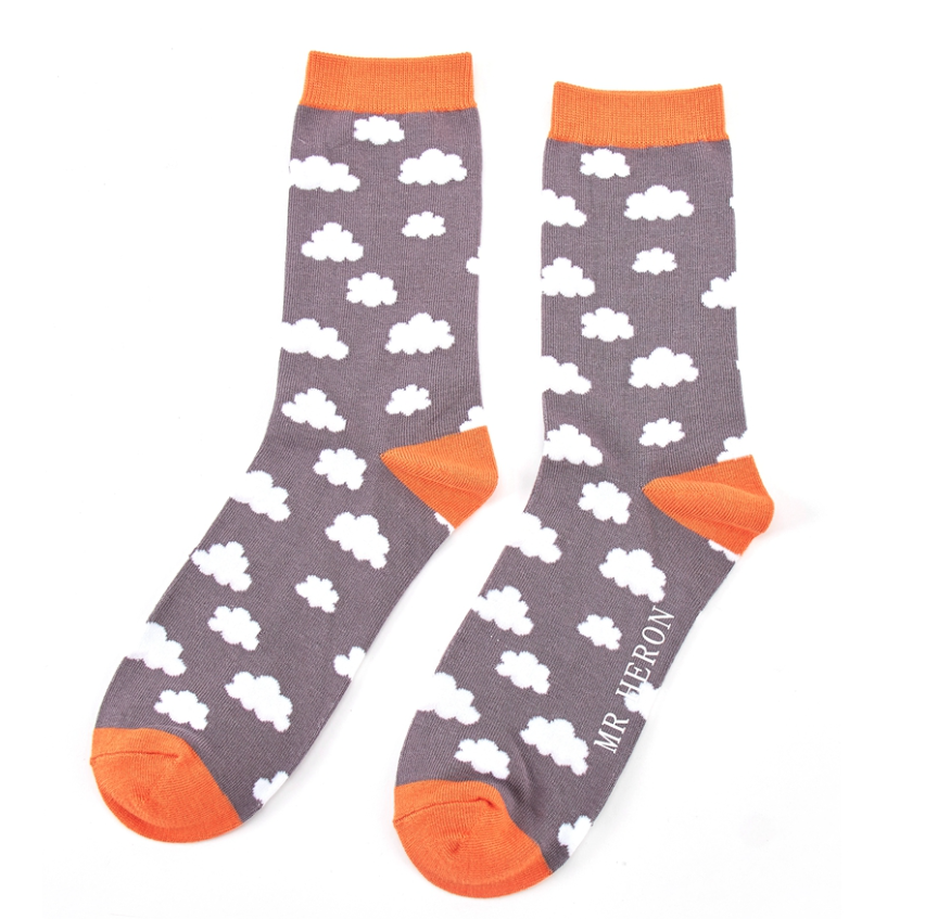 Clouds Charcoal Bamboo Socks
