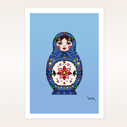 A4 Russian Doll Print by Lil Meep