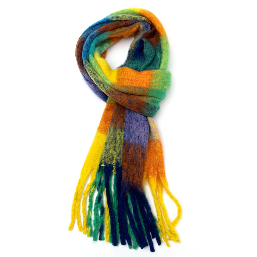 Miss Sparrow Bright Multicolour Checked Scarf